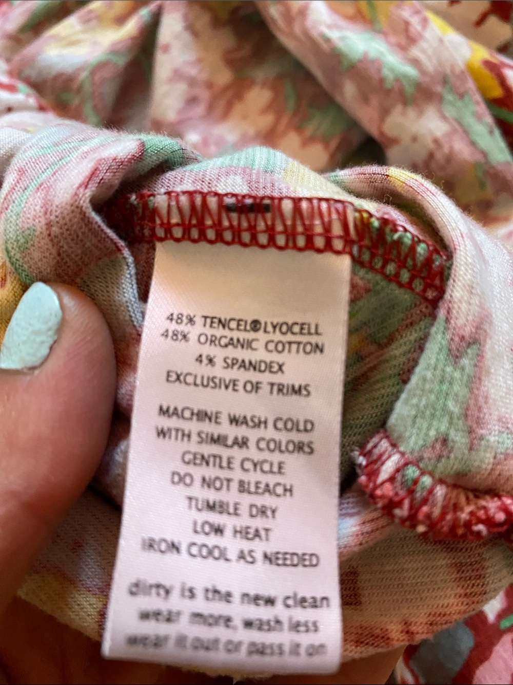Toad&Co Red Floral Short-Sleeve Dress with Multi-Color Blooms - Picture 6 of 6